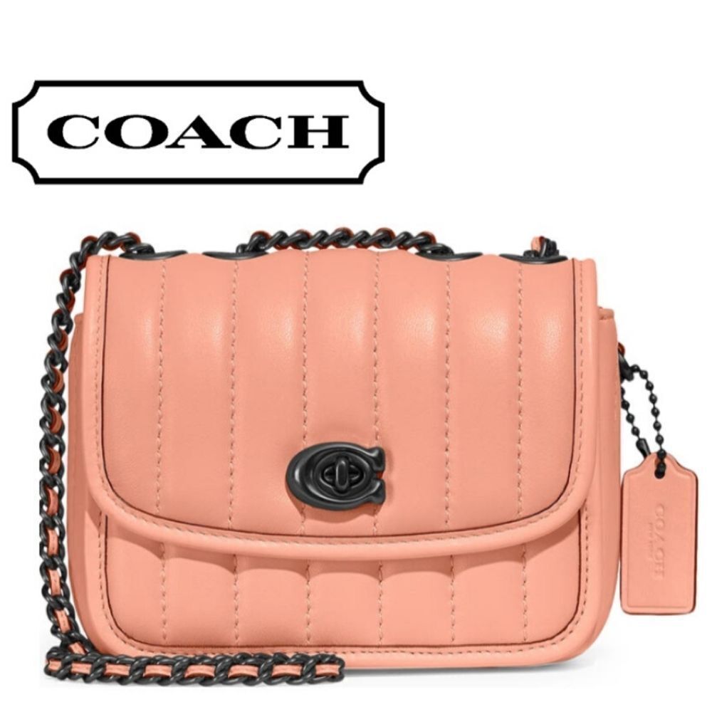 RETAIL COACH Quilted Turnlock Crossbody in Blush with Gun Metal Hardware